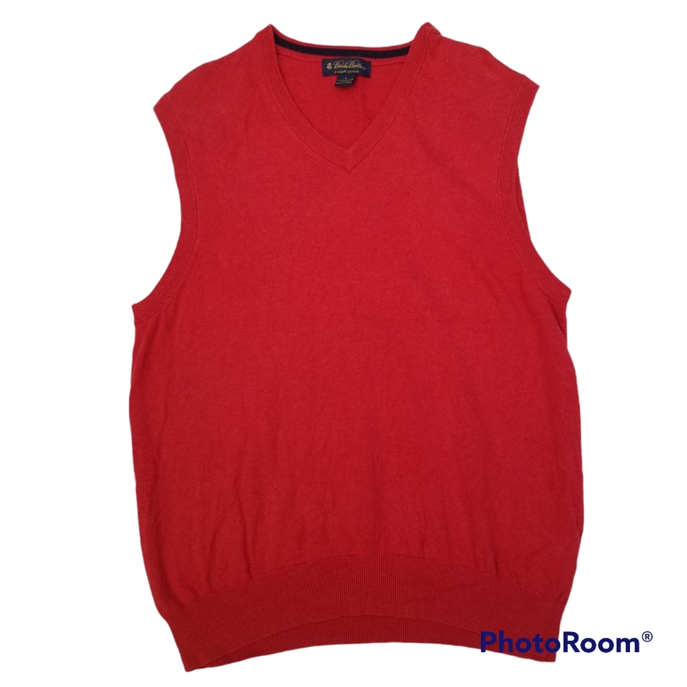 Men's Brooks Brothers Red Sweatervest Size Large